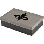 Fleur De Lis Large Gift Box w/ Engraved Leather Lid