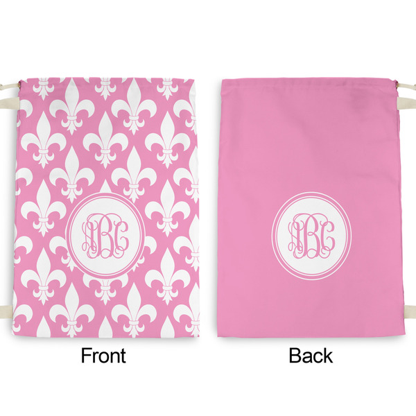 Fleur De Lis Large Laundry Bag - Front & Back View