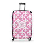 Fleur De Lis Suitcase - 28" Large - Checked w/ Monogram