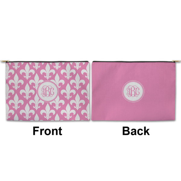 Fleur De Lis Large Zipper Pouch Approval (Front and Back)