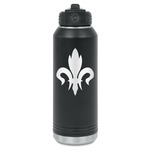 Fleur De Lis Water Bottles - Laser Engraved - Front & Back