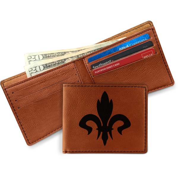 Fleur De Lis Leather Bifold Wallet - Main