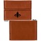 Fleur De Lis Leather Business Card Holder Front Back Single Sided - Apvl