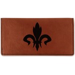 Fleur De Lis Leatherette Checkbook Holder - Single Sided
