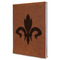 Fleur De Lis Leather Sketchbook - Large - Double Sided - Angled View