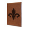 Fleur De Lis Leather Sketchbook - Small - Double Sided - Angled View
