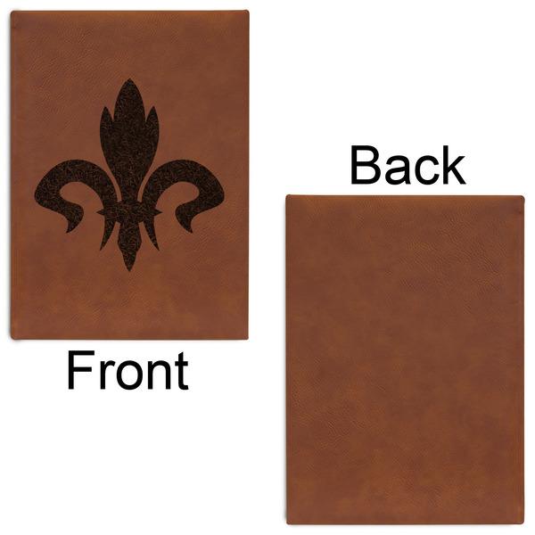 Fleur De Lis Leatherette Journal - Large - Single Sided - Front & Back View