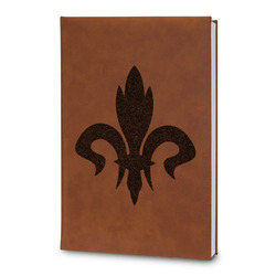 Fleur De Lis Leatherette Journal - Large - Double Sided (Personalized)