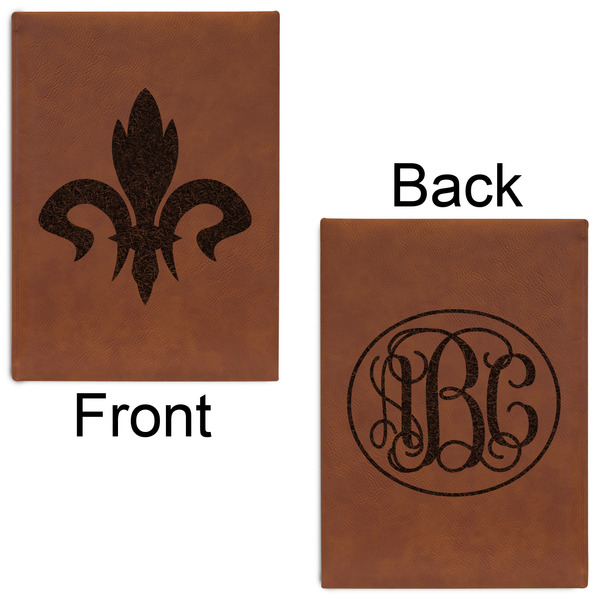 Fleur De Lis Leatherette Journals - Large - Double Sided - Front & Back View