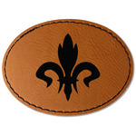 Fleur De Lis Faux Leather Iron On Patch - Oval