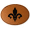 Fleur De Lis Faux Leather Iron On Patch - Oval