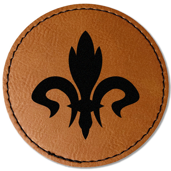 Custom Fleur De Lis Faux Leather Iron On Patch - Round