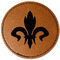 Fleur De Lis Faux Leather Iron On Patch - Round