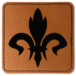 Fleur De Lis Faux Leather Iron On Patch - Square