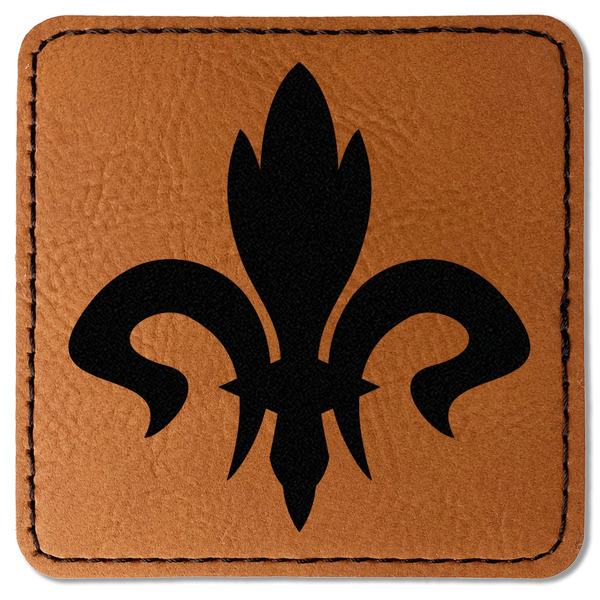 Custom Fleur De Lis Faux Leather Iron On Patch - Square