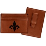 Fleur De Lis Leatherette Wallet with Money Clip