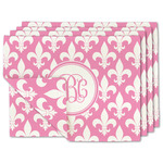 Fleur De Lis Double-Sided Linen Placemat - Set of 4 w/ Monogram