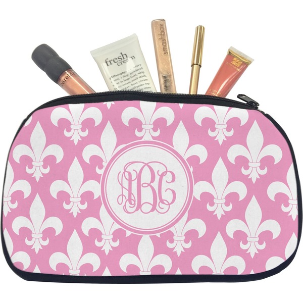 Custom Fleur De Lis Makeup / Cosmetic Bag - Medium (Personalized)