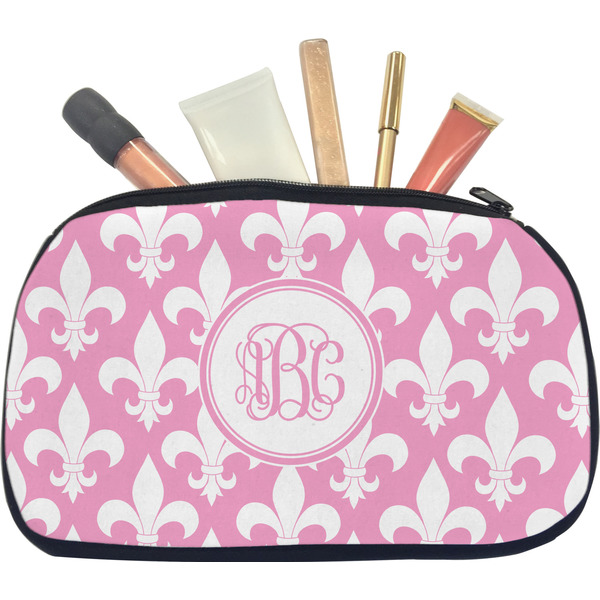 Custom Fleur De Lis Makeup / Cosmetic Bag - Medium (Personalized)