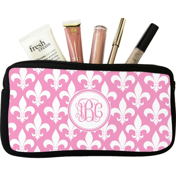 Custom Fleur De Lis Makeup / Cosmetic Bag - Small (Personalized)