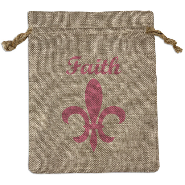 Custom Fleur De Lis Burlap Gift Bag (Personalized)