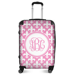 Fleur De Lis Suitcase - 24" Medium - Checked (Personalized)