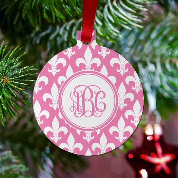 Fleur De Lis Metal Ball Ornament - Lifestyle