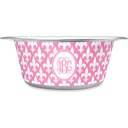 Fleur De Lis Stainless Steel Dog Bowl - Large (Personalized)