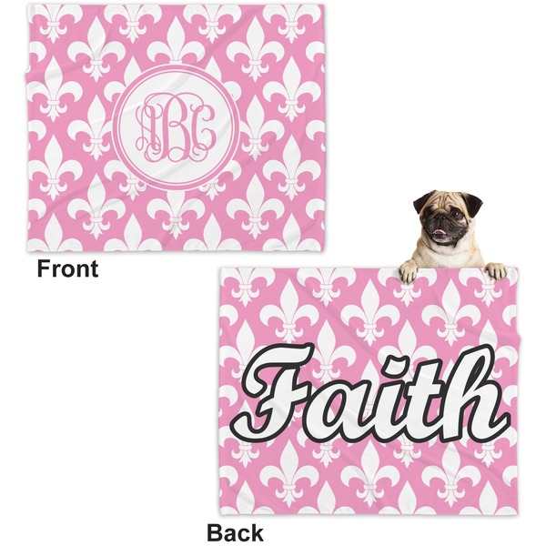Fleur De Lis Microfleece Dog Blanket - Large- Front & Back