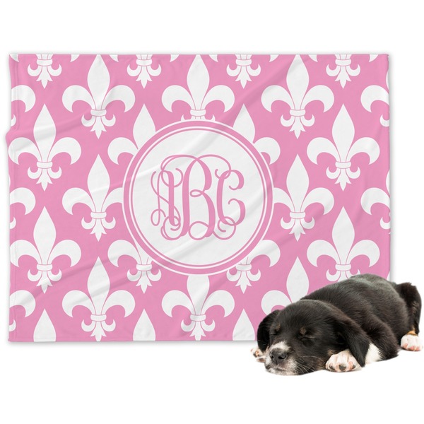 Custom Fleur De Lis Dog Blanket - Regular (Personalized)