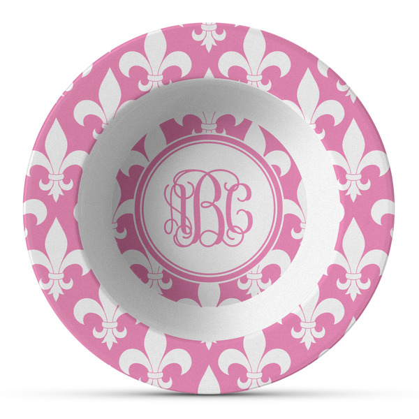 Custom Fleur De Lis Plastic Bowl - Microwave Safe - Composite Polymer (Personalized)