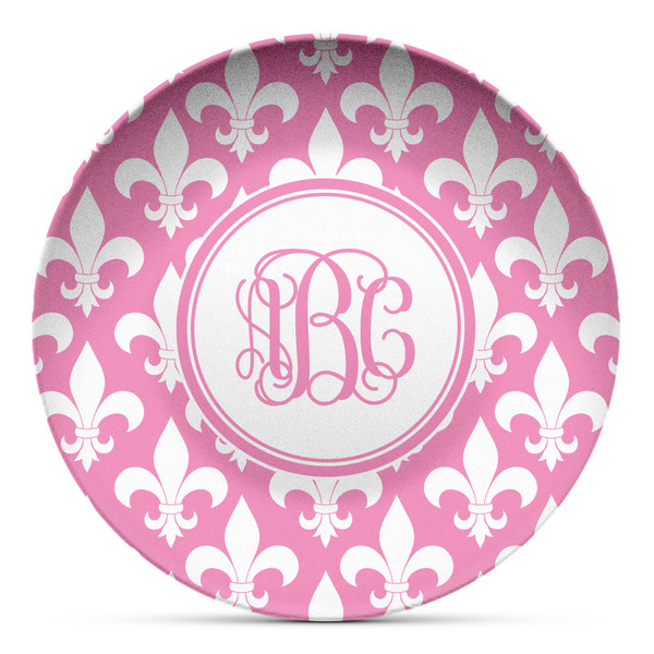 Custom Fleur De Lis Microwave Safe Plastic Plate - Composite Polymer (Personalized)