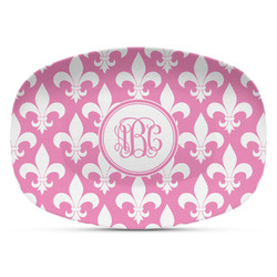 Fleur De Lis Plastic Platter - Microwave & Oven Safe Composite Polymer (Personalized)
