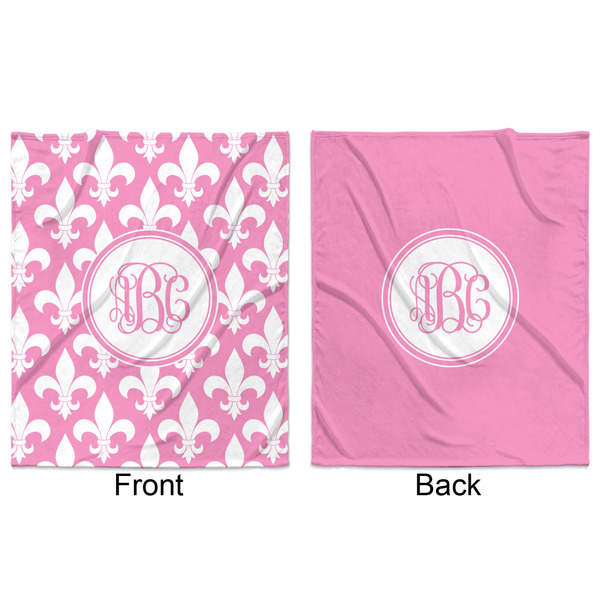 Fleur De Lis Minky Blanket - 50"x60" - Double Sided - Front & Back
