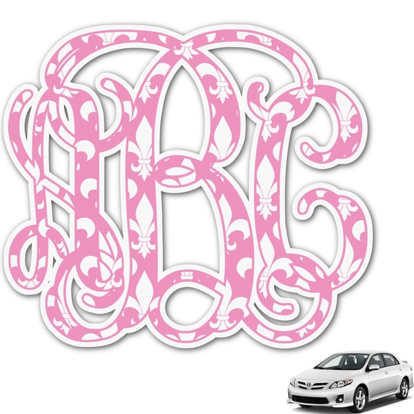 Custom Fleur De Lis Monogram Car Decal (Personalized)