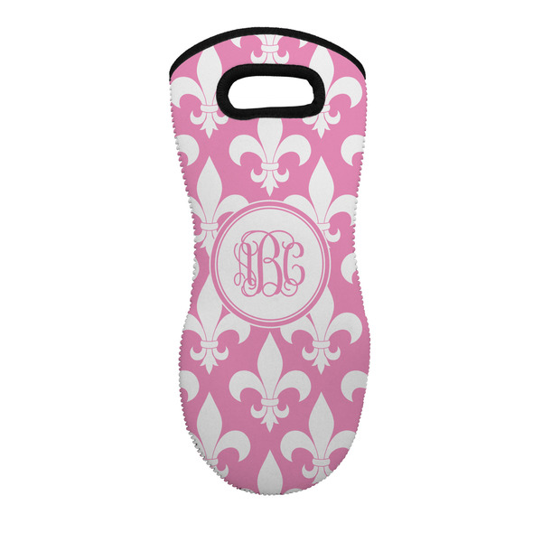 Custom Fleur De Lis Neoprene Oven Mitt - Single w/ Monogram
