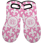 Fleur De Lis Neoprene Oven Mitts - Set of 2 w/ Monogram
