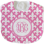 Fleur De Lis Velour Baby Bib w/ Monogram