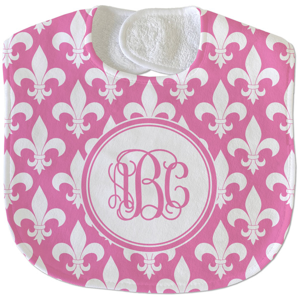 Fleur De Lis New Baby Bib - Closed and Folded