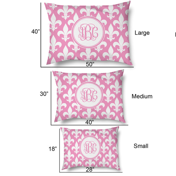 Fleur De Lis Outdoor Dog Beds - SIZE CHART