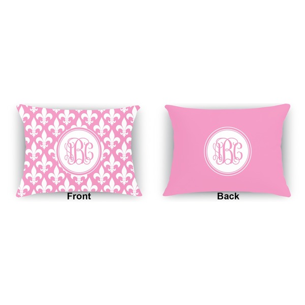 Fleur De Lis  Outdoor Rectangular Throw Pillow (Front and Back)