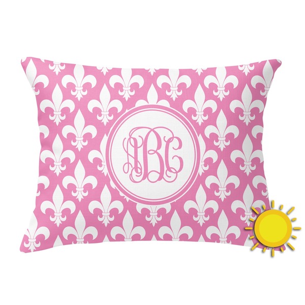 Custom Fleur De Lis Outdoor Throw Pillow (Rectangular) (Personalized)