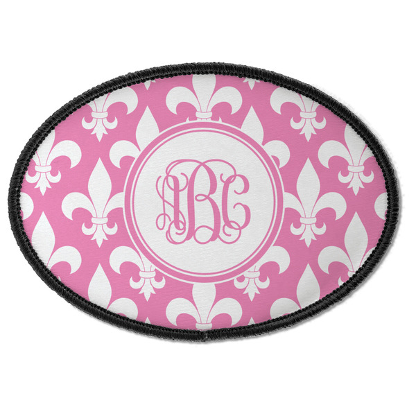 Custom Fleur De Lis Iron On Oval Patch w/ Monogram