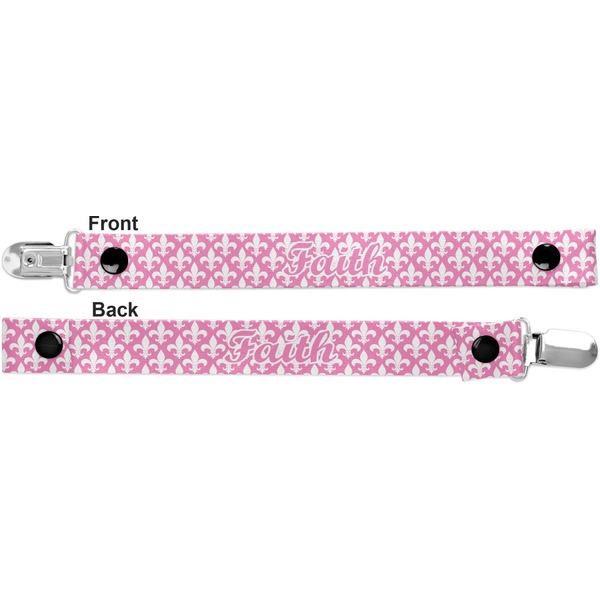 Fleur De Lis Pacifier Clip - Front and Back