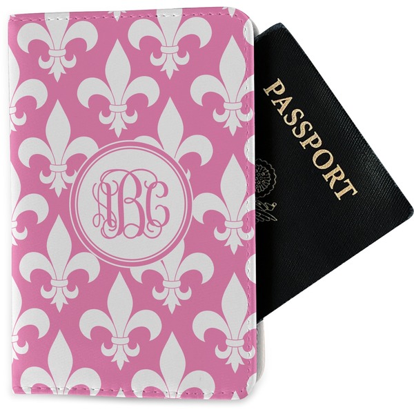 Custom Fleur De Lis Passport Holder - Fabric (Personalized)