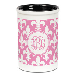Fleur De Lis Ceramic Pencil Holders - Black