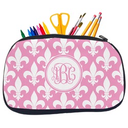 Fleur De Lis Neoprene Pencil Case - Medium w/ Monogram