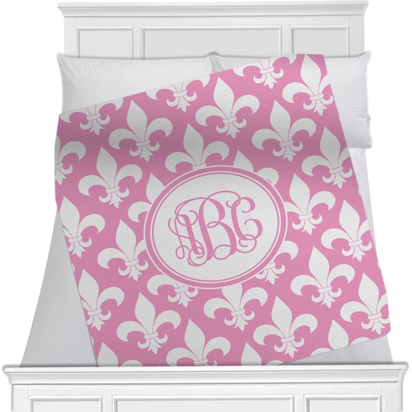 Custom Fleur De Lis Minky Blanket - 40"x30" - Single Sided (Personalized)