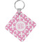 Pink Fleur De Lis Personalized Diamond Key Chain