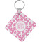 Fleur De Lis Diamond Plastic Keychain w/ Monogram
